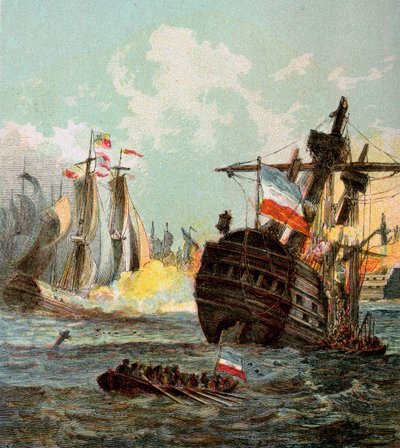 هزيمة الأسطول الهولندي ، 1666 c1850s بواسطة غير معروف