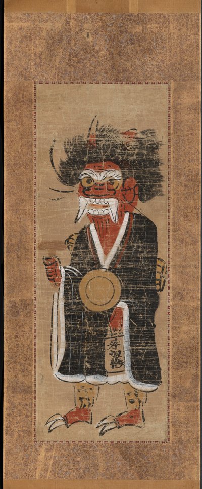 شيطان يرنم اسم بوذا Oni no nenbutsu ، 1700s. بواسطة غير معروف
