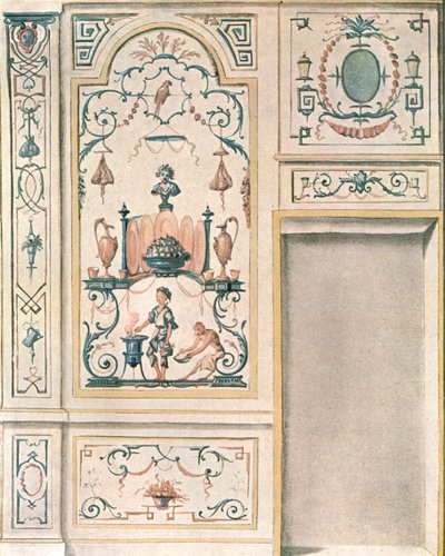 تصميم لجدار غرفة طعام ، فرنسا ، 1928. بواسطة غير معروف