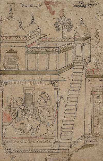Desvarari Ragini: ورقة من سلسلة ragamala Garland of Musical Modes ، أوائل القرن الثامن عشر. بواسطة غير معروف