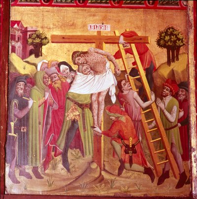 التفاصيل من النزول من على الصليب. المدرسة الألمانية الشمالية 1435-1440. بواسطة غير معروف