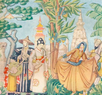 التفاصيل من الزخارف الجدارية في بهو سينما ريجنت ، بول ، c1932 بواسطة غير معروف