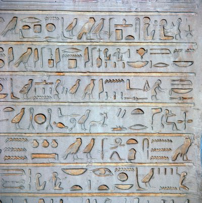 تفاصيل الهيروغليفية المصرية من لوحة قبر بواسطة غير معروف