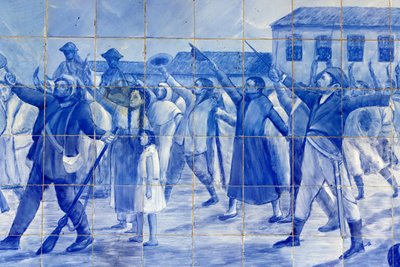 Detail of a mosaic depicting Cachoeira people cheering Prince Pedro, who led Brazil to independence, Cachoeira, Brazil بواسطة غير معروف
