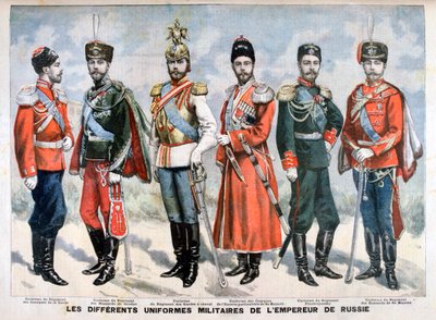 زي عسكري روسي مختلف للإمبراطور ، 1896 بواسطة غير معروف