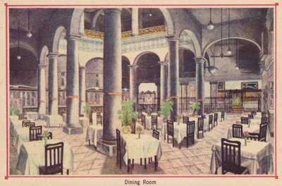 غرفة الطعام - فندق فلوريدا - هافانا - كوبا ، c1910 بواسطة غير معروف