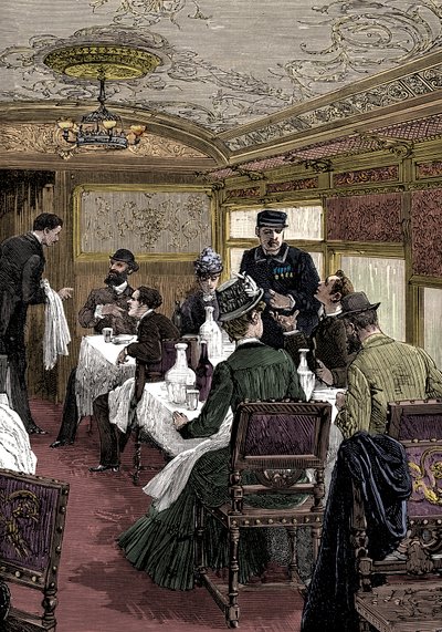 سيارة تناول الطعام في Orient Express ، c1885 بواسطة غير معروف
