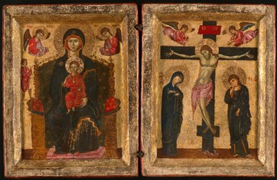 Diptych للعذراء والطفل متوجًا بالصلب ، 127585. بواسطة غير معروف