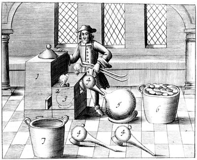 تقطير حمض النيتريك ، 1683 بواسطة غير معروف