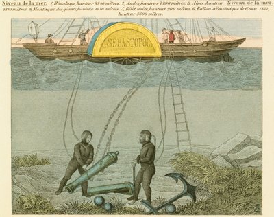 الغواصون ينقذون البنادق من قاع البحر ، c1855 بواسطة غير معروف