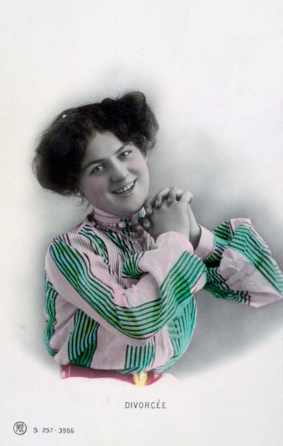 الطلاق ، بطاقة بريدية فرنسية عتيقة ، c1900 بواسطة غير معروف