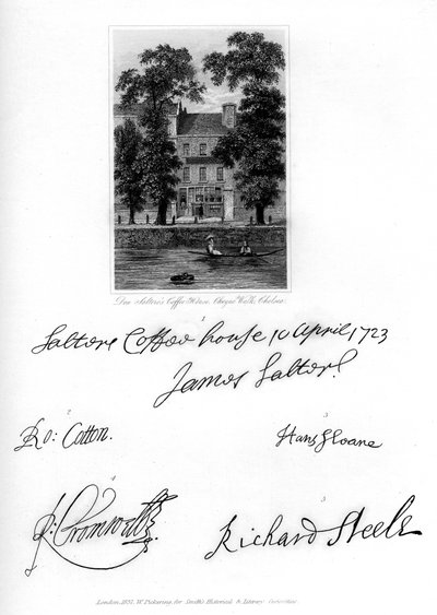 دون سالتروس كوفي هاوس ، Cheyne Walk ، Chelsea ، 1723 ، 1840 بواسطة غير معروف