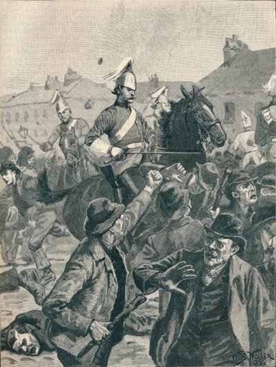 Dragoons و Highlanders تشتت المشاغبين في بلفاست ، 1872 1906. بواسطة غير معروف