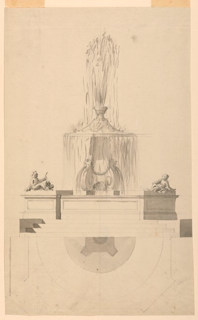 رسم نافورة 1775 بواسطة غير معروف
