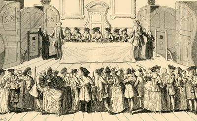 رسم يانصيب الدولة في Guildhall ، 1751 ، c1872. بواسطة غير معروف