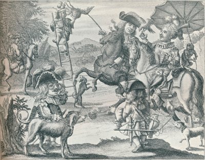 Skit on Falconry ، c1716 ، 1916 بواسطة غير معروف