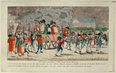 حرق الدمى من Klinglin و Heymann و Bouille في 25 Juny ، 1791 في ستراسبورغ ، 1791. بواسطة غير معروف