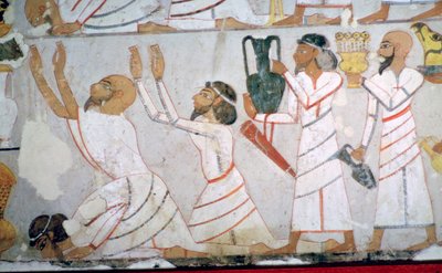 لوحة جدارية مصرية تظهر تقديم الجزية من قبل المبعوثين الساميين بواسطة غير معروف