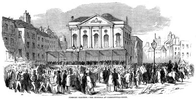 هاستينغس الانتخابات في كليركينويل غرين خلال انتخابات فينسبري ، لندن ، 1852 بواسطة غير معروف