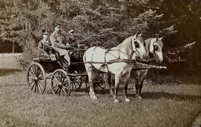 الإمبراطور ألكسندر الثالث 1845-1894 والإمبراطورة ماريا فيودوروفنا 1847-1928 على عربة حصان. بواسطة غير معروف