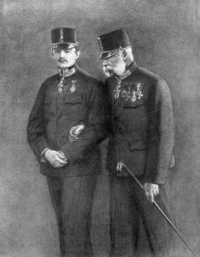 الإمبراطور فرانز جوزيف الأول من النمسا والأرشيد تشارلز هابسبورغ ، 1926 بواسطة غير معروف