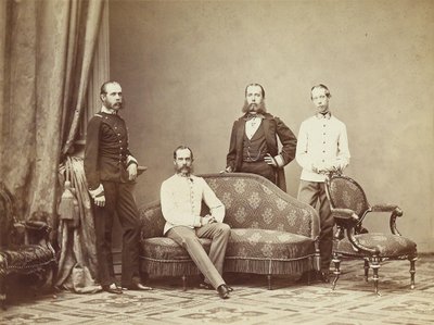 الإمبراطور فرانز جوزيف الأول من النمسا مع إخوانه ، 1864. بواسطة غير معروف