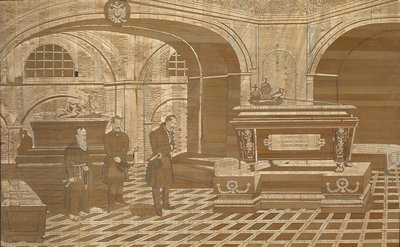 الإمبراطور نيكولاس الأول في نعش الإمبراطور فرانسيس الأول ملك النمسا ، حوالي عام 1835 بواسطة غير معروف