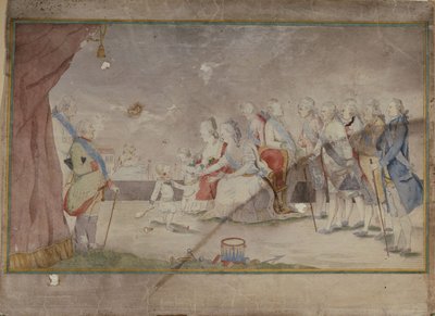 الإمبراطورة كاثرين الثانية مع عائلتها وحاشبيها ، نهاية 1780s بواسطة غير معروف