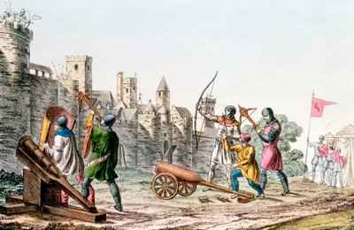 القوات الإنجليزية تهاجم بلدة فرنسية ، حرب المائة عام ، 1337-1453 c1830 بواسطة غير معروف