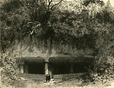 مدخل الكهف في رئاسة إليفانتا بومباي 1890. بواسطة غير معروف