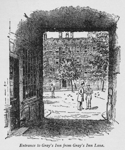 مدخل Grays Inn من Grays Inn Lane ، c1918 بواسطة غير معروف