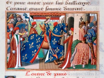 دخول تشارلز السابع إلى مدينة باريس ، 12 نوفمبر 1437 ، c1484 بواسطة غير معروف