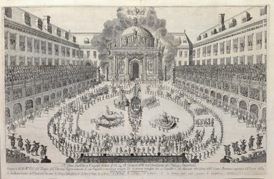 باليه الفروسية في فناء فيينا هوفبورغ ، 1667. بواسطة غير معروف
