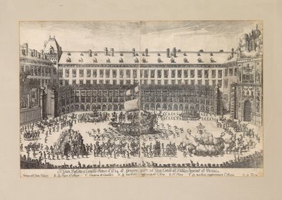 باليه الفروسية في فناء فيينا هوفبورغ ... ، 1667. بواسطة غير معروف