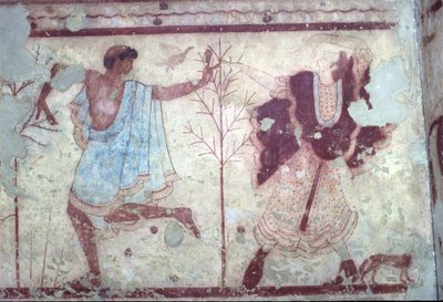 Etruscan، Dining Tomb، مأدبة مشهد 470 قبل الميلاد. تاركوينيا ، إيطاليا. بواسطة غير معروف