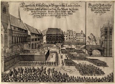 إعدام 27 من القادة البروتستانت في ساحة البلدة القديمة في براغ في 21 يونيو 1621 ، 1621 بواسطة غير معروف