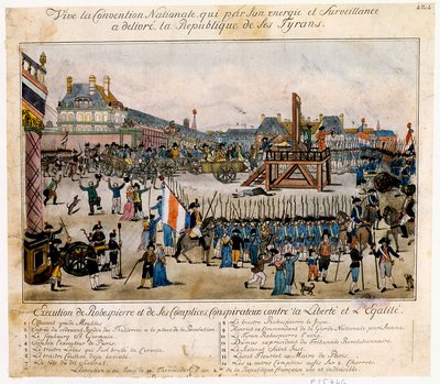 إعدام روبسبير وشركائه ، 1794 بواسطة غير معروف