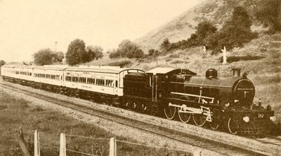 قطار سريع ، بومباي ، بارودا وسكة حديد وسط الهند ، 1930. بواسطة غير معروف