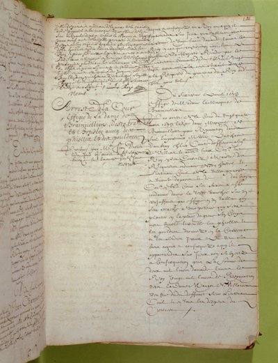 مقتطف من سجلات Conciergerie للحكم بالإعدام عن طريق الإعدام وحرق Marquise de Brinvilliers ، أبريل 1673 (قلم وحبر على ورق) بواسطة غير معروف