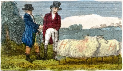 مزارعون يناقشون ضأن ديشلي نيو ليستر ، 1822 بواسطة غير معروف