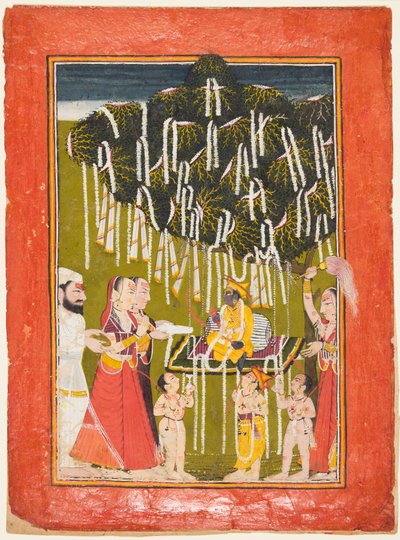 عبادة الخصوبة لكريشنا ، ج. 1720-25. بواسطة غير معروف