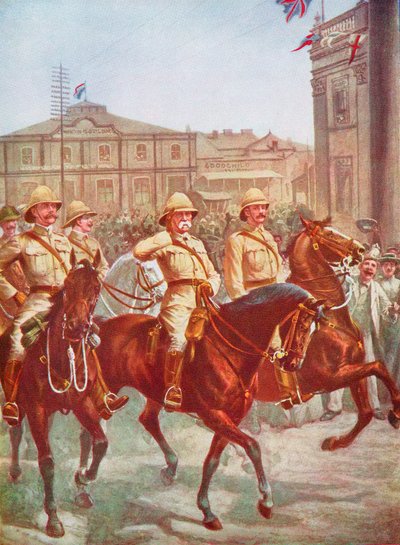 المشير روبرتس يخفف حصار كيمبرلي ، حرب البوير ، جنوب أفريقيا ، 1900 بواسطة غير معروف
