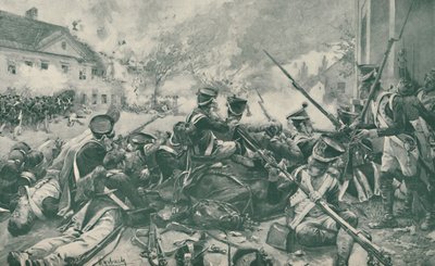 القتال في شوارع Essling ، 1809 ، 1896. بواسطة غير معروف