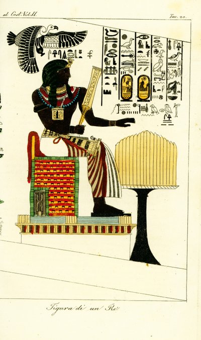 Figure of an Egyptian king or pharaoh from a tomb in Thebes discovered by Giovanni Battista Belzoni بواسطة غير معروف