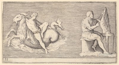 الرقم على Seagoat ، رجل نحت الجناح ، نشرت كاليفورنيا. 1599-1622. بواسطة غير معروف