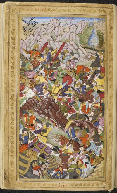 معركة بانيبات الأولى ، 1526. صورة مصغرة من بابورناما ، حوالي 1592. بواسطة غير معروف