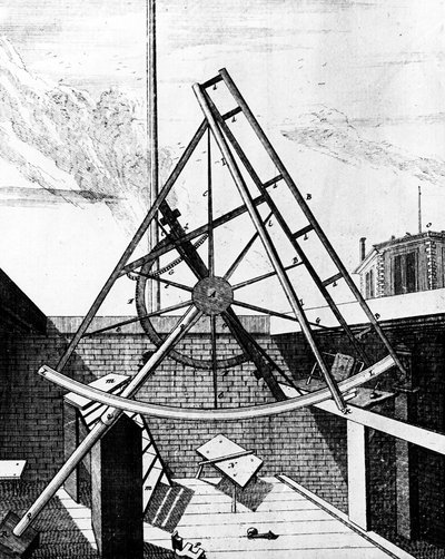 Flamsteeds sextant مثبت بشكل استوائي مزود بمقراب 1725 بواسطة غير معروف