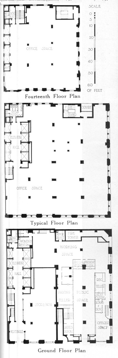 مخططات الطوابق ، مبنى Johns-Manville ، مدينة نيويورك ، 1924 بواسطة غير معروف