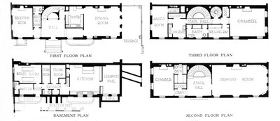 مخططات الطوابق ، منزل السيدة WK Vanderbilt ، مدينة نيويورك ، 1924 بواسطة غير معروف