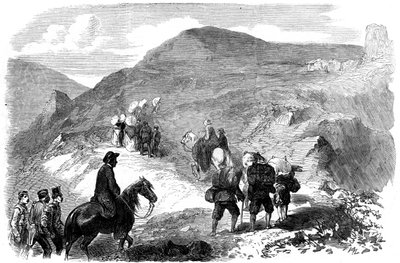 فلورنس نايتنجيل يزور مستشفيات الكوخ في بالاكلافا ، 1855 بواسطة غير معروف
